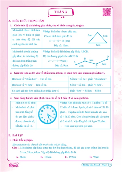 Bài tập tuần TOÁN 3 tập 1