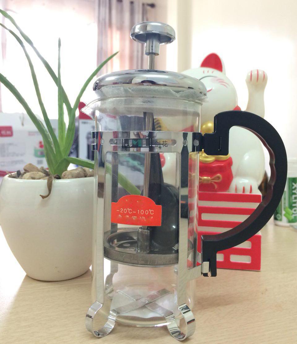 Bình pha cà phê, Bộ bình lọc pha trà, Bình Pha Cafe Kiểu Pháp 350ml (Bạc) - Bình pha cà phê french press