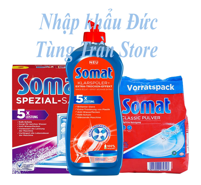 Combo 2 Muối Rửa Ly - Bát Somat Special Salt 1,2 Kg - Đức