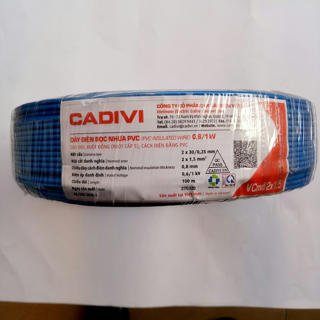 [CADIVI] Dây Điện Đôi [Cuộn 100m] VCmd / 2x0.75 [Rẻ vô địch] [Siêu Sale] [FreeShip] [Giá hủy diệt]