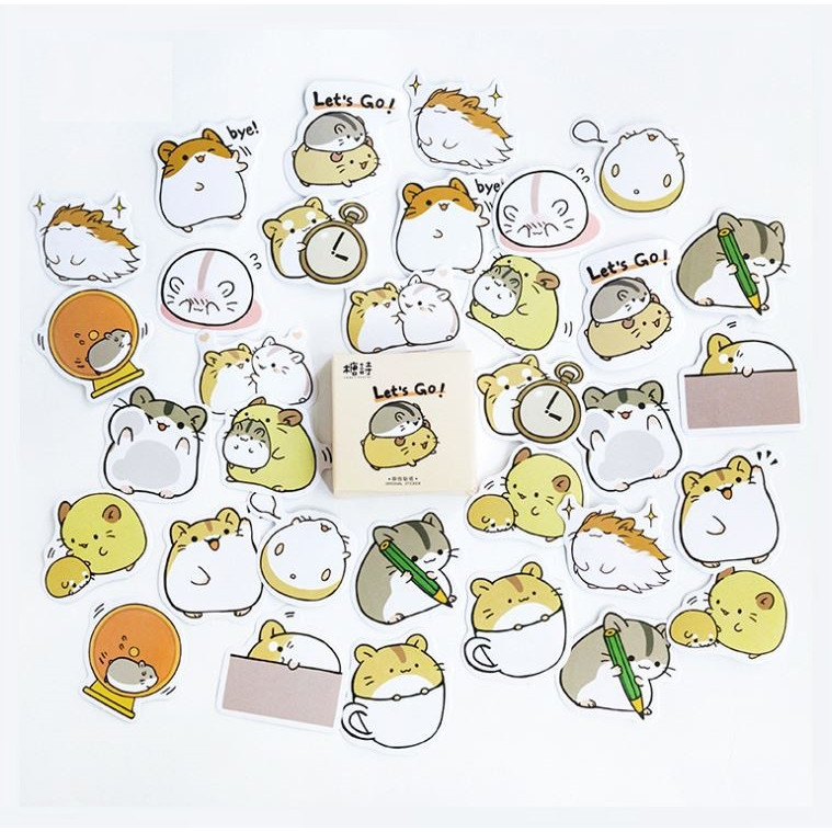 Set 30-80 Sticker Thỏ molang ảnh decal hình dán ép lụa