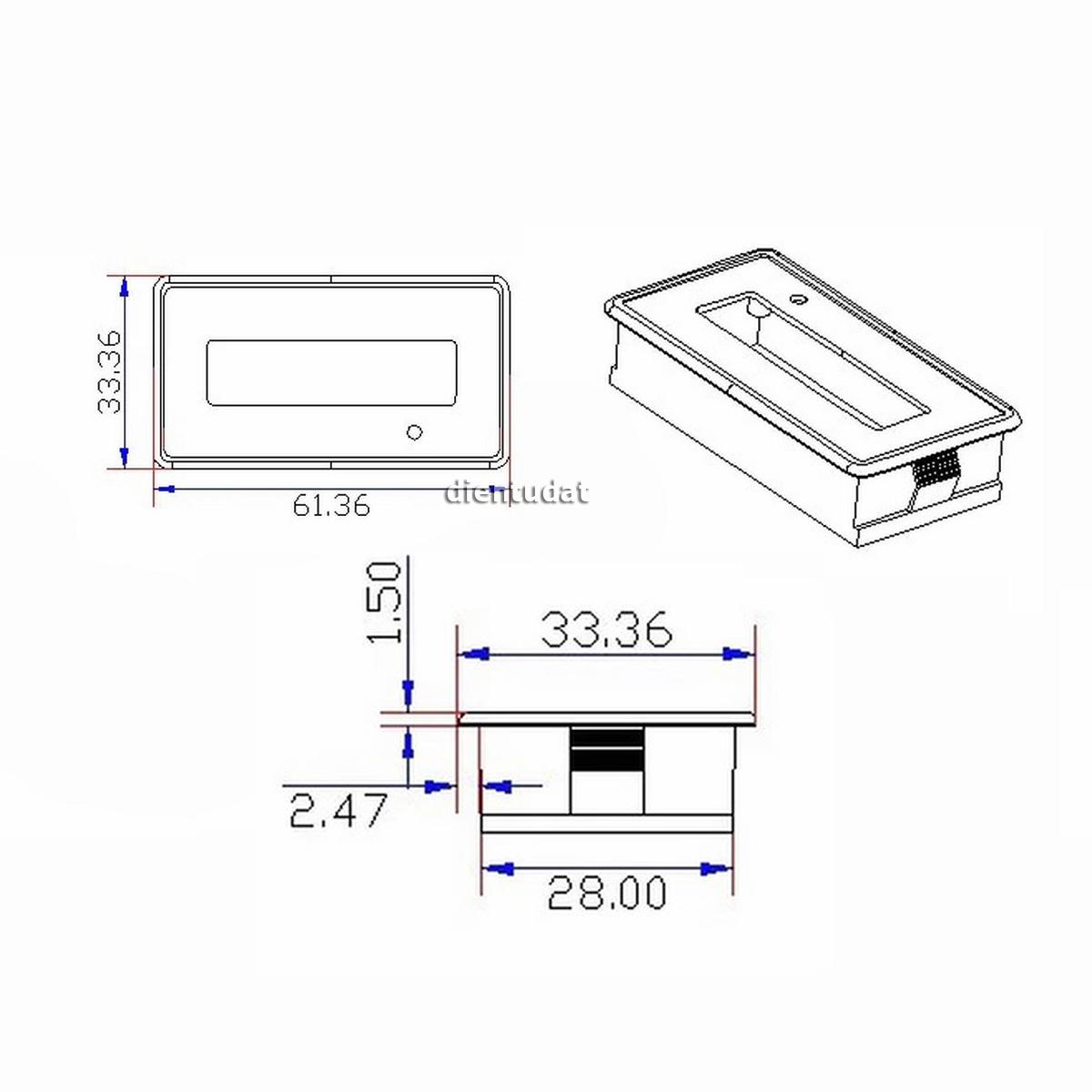 [HCM]Đồng Hồ Báo Phần Trăm Pin LCD - 1 Nút