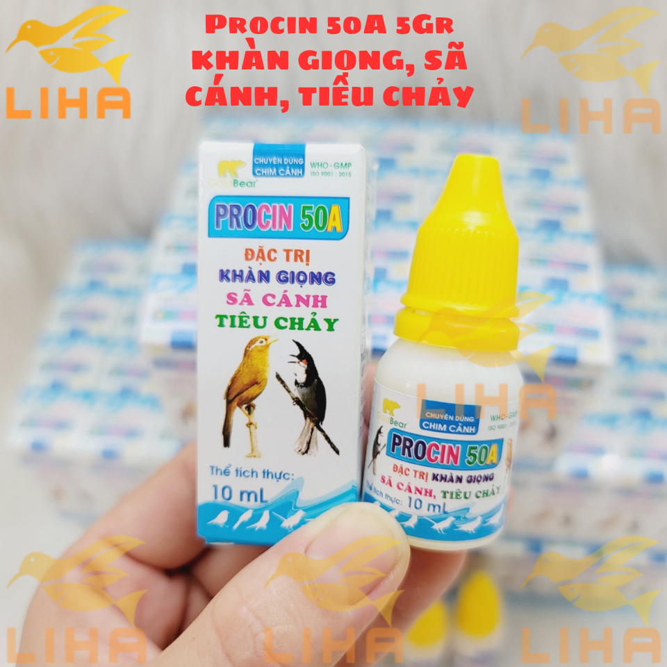 PROCIN 50A Dùng Cho Chim Khàn Giọng, Sã Cánh, Tiêu Chảy - Dành Cho Chim Cảnh