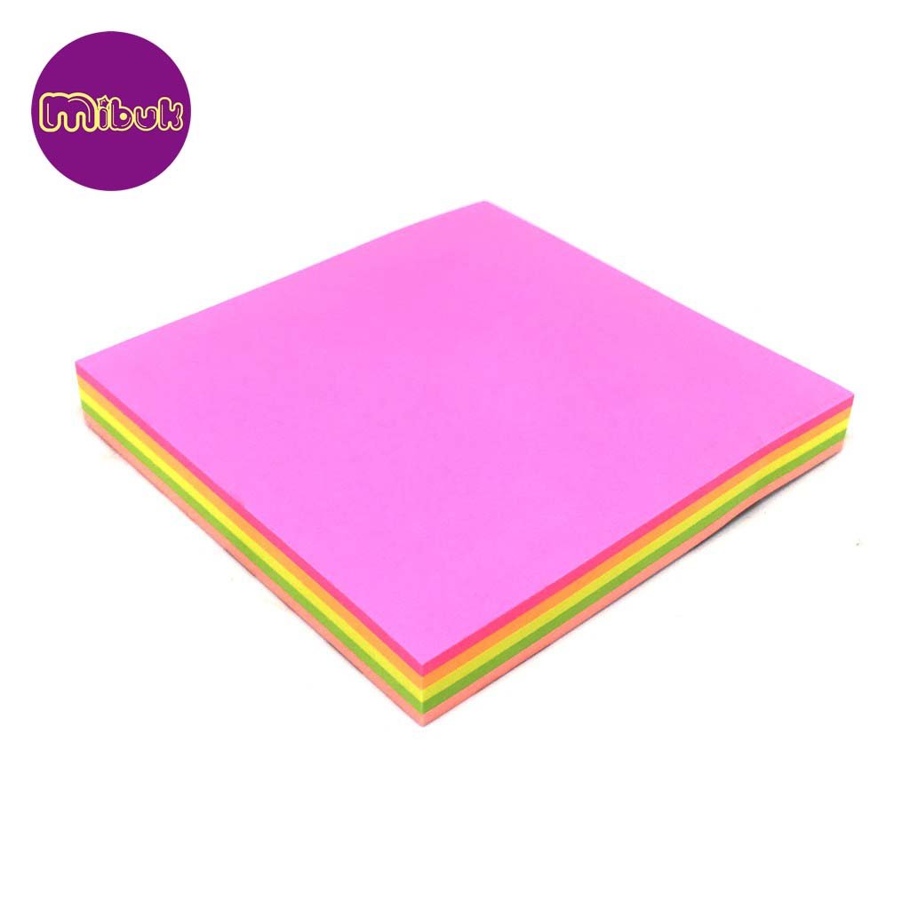 Giấy note 3x3 100 tờ 5 màu nổi bật 76x76 mm