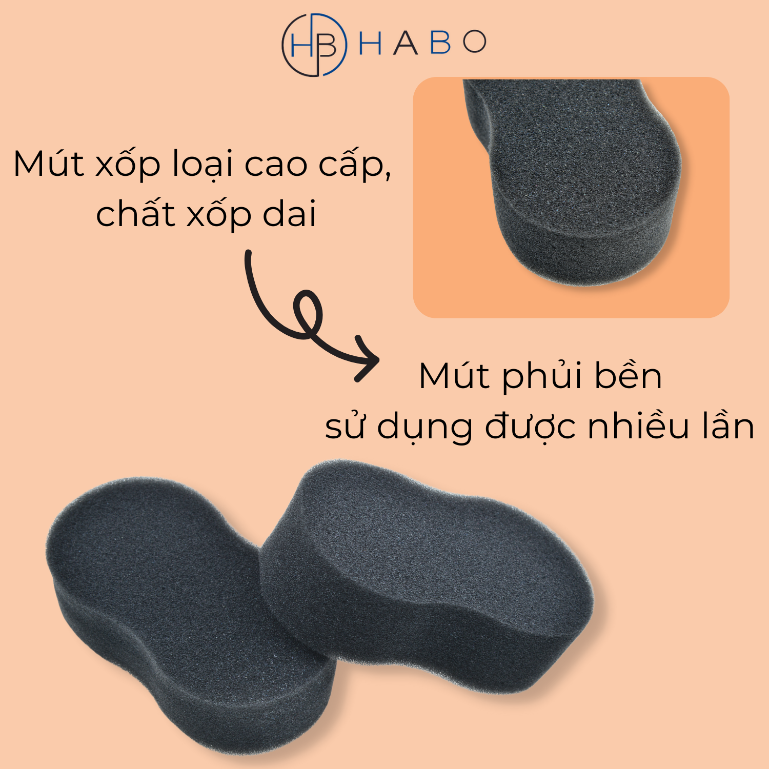 Bông phủi tóc, mút phủi tóc mềm mịn, chất xốp dai
