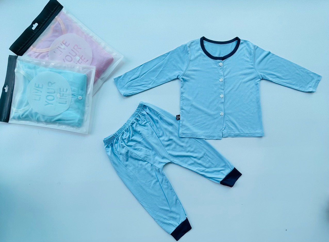 Bộ Minkymom Dài Tay Chất Thun Lạnh Cài Nút