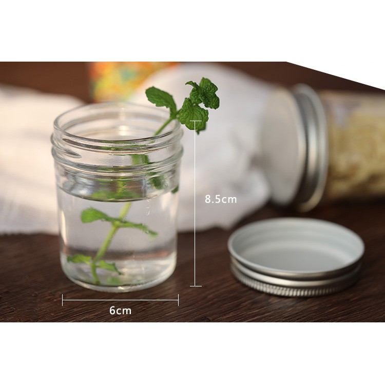 COMBO 3 HŨ THỦY TINH NẮP NHÔM 200ML MIỆNG RỘNG LÀM SỮA CHUA, CARAMEN, ĐỰNG THỰC PHẨM ĐA NĂNG