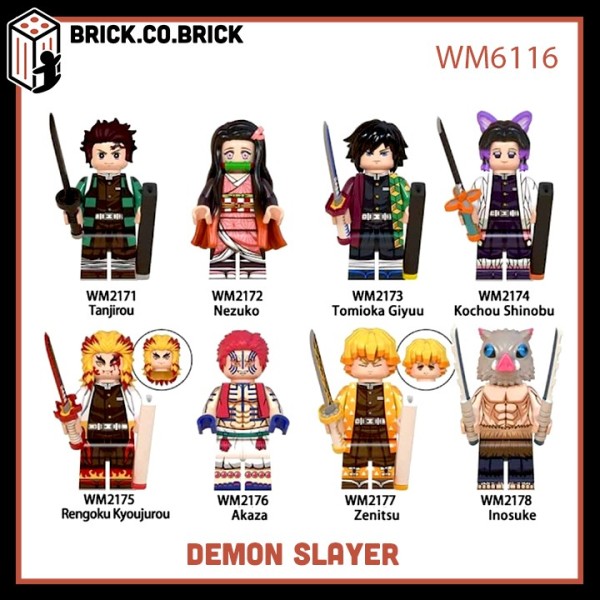 Lego Demon Slayer Đồ Chơi Lắp Ráp Mô Hình Minifigure Kimetsu No Yaiba Anime Thanh Gươm Diệt Quỷ MỚI NHẤT WM6116