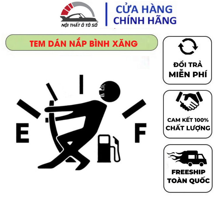 Tem dán nắp bình xăng ô tô xe hơi