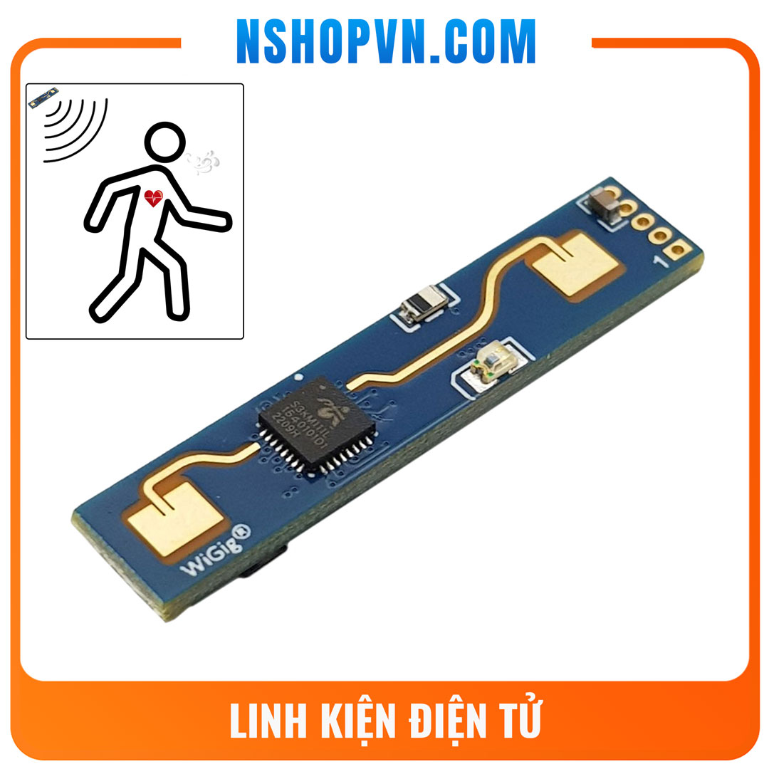 Cảm biến hiện diện con người hlk-ld2410 5v radar 24ghz, cảm biến hơi thở bật tắt đèn ld2410
