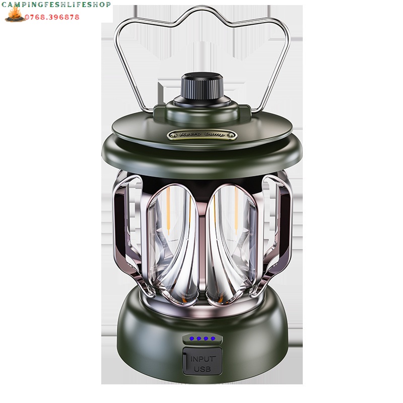 Đèn cắm trại cổ điển ,Đèn bão,Đèn Retro,Đèn led xạc type C