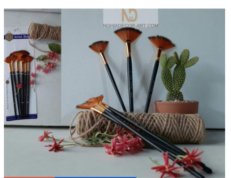 [HCM]BỘ 6 CÂY CỌ XÒE CỌ QUẠT VẼ TRANH