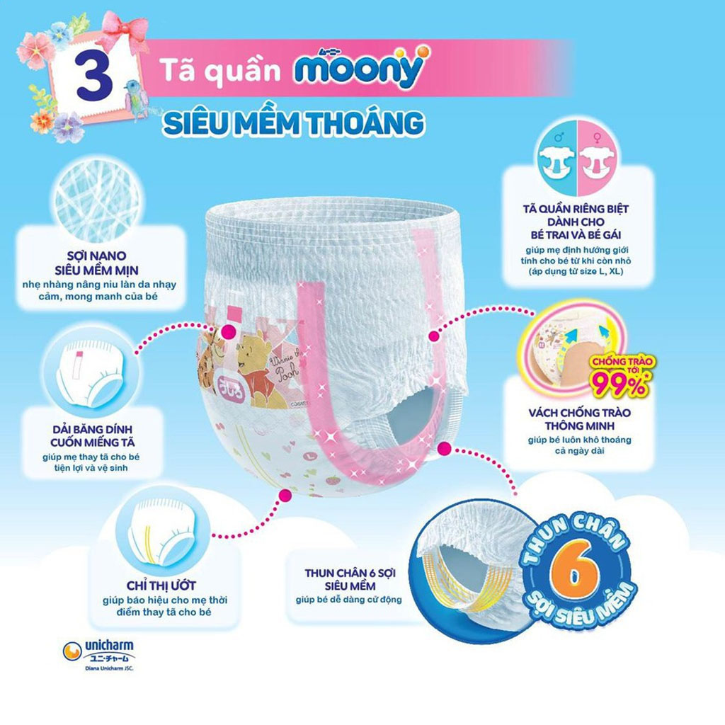 Tã Quần Moony Size M58