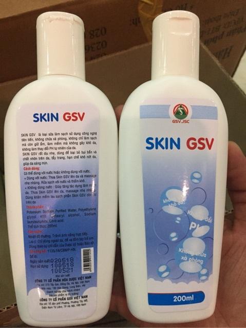 SỮA TẮM  RỬA MẶT SKIN GSV 200ML.