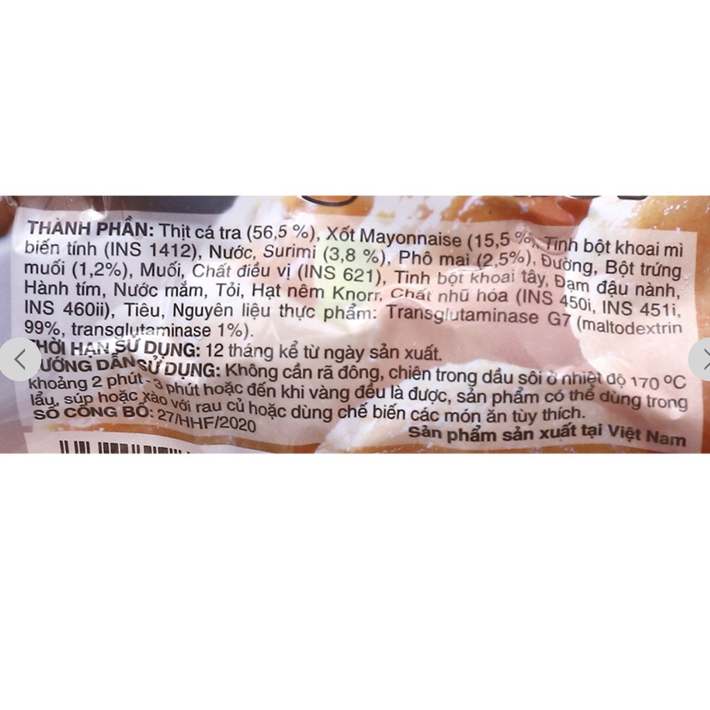Cá viên xốt phô mai trứng muối (500g)
