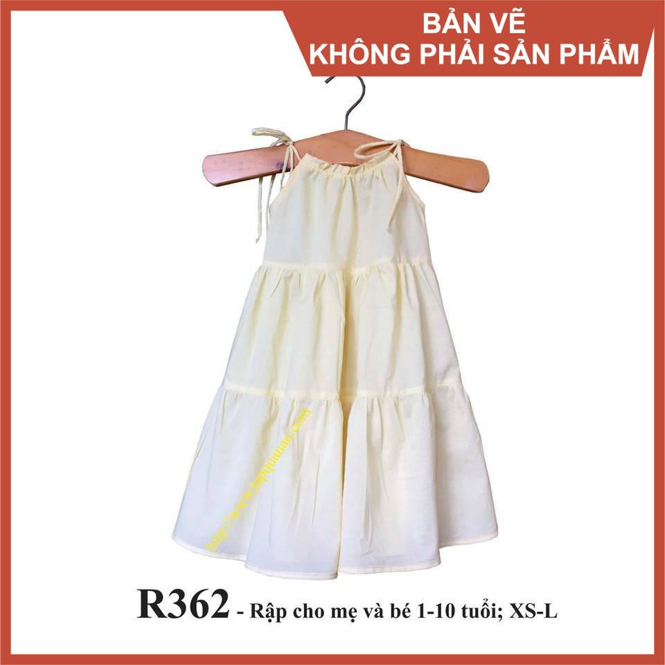 Rập giấy đầm bé gái mã r362
