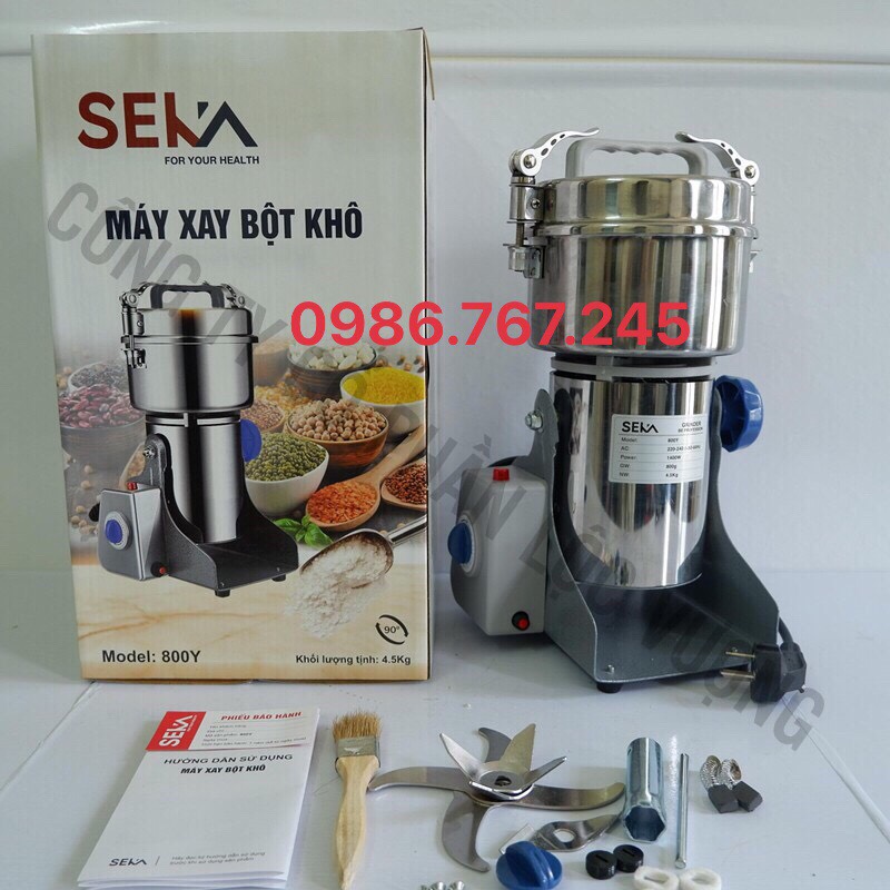 Máy Xay Đa Năng SeKa Z10 Chất Liệu Inox 304 - Tặng kèm bộ lưỡi dao sơ cua + rây bột + chổi vệ sinh máy - Công Suất 3000w