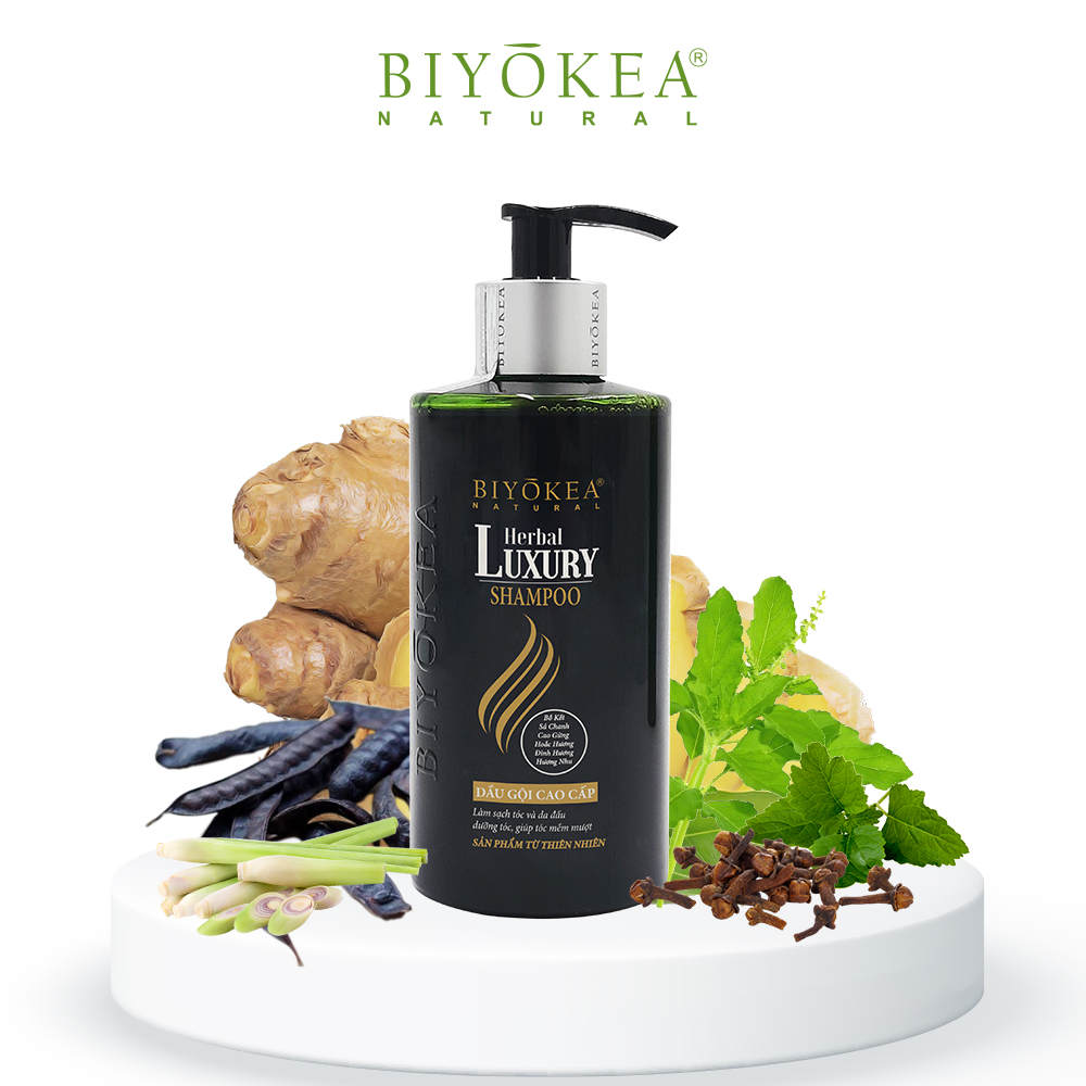 Dầu Gội Thảo Dược Cao Cấp Herbal Luxury Biyokea 320ml Ngừa Rụng Tóc, Kích Thích Mọc Tóc, Phục Hồi Tóc Hư Tổn
