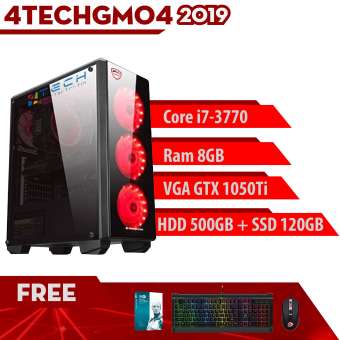 máy tính chơi game 4techgm04 - 2019 core i7-3770, ram 8gb, hdd 500gb + ssd 120gb, vga gtx 1050ti - tặng bộ phím chuột gaming dareu.