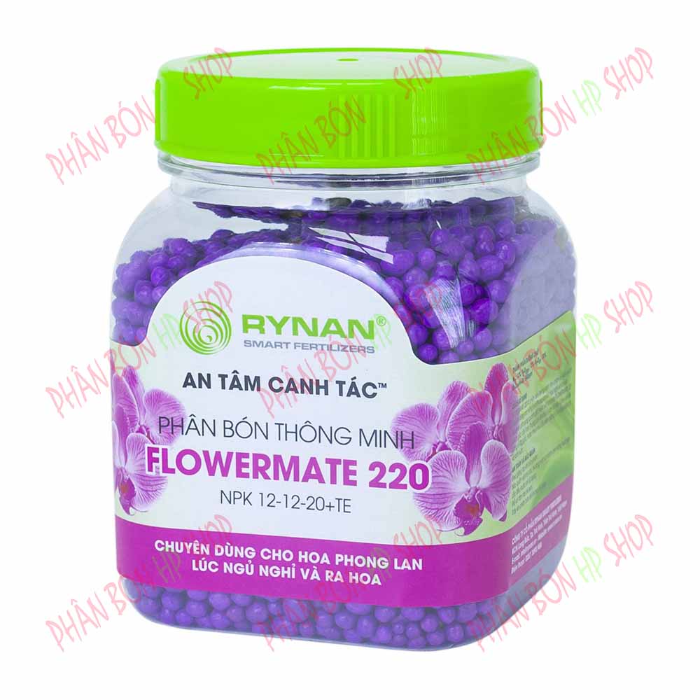 Phân bón tan chậm có kiểm soát fm rynan 220 npk 12-12-20+te - giúp cứng cây kích cây ra hoa hoa lâu tàn màu sắc đẹp.