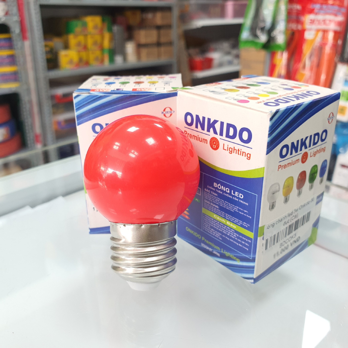 Bóng đèn led tròn màu đỏ hình trái chanh 3W Onkido