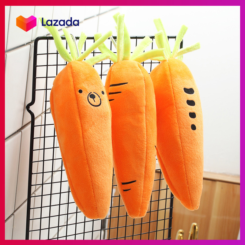 Bóp vải lông hình Cà rốt siêu mềm mịn kèm móc treo