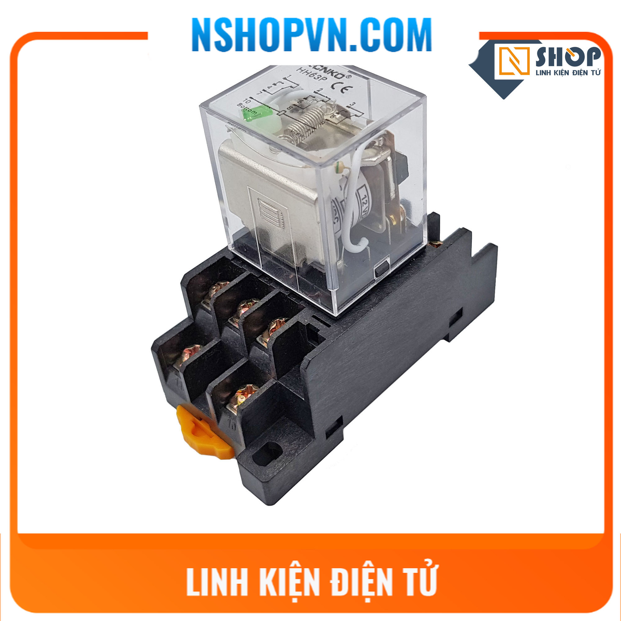 Relay trung gian Hh63p 12VDC / 24VDC / 220VAC