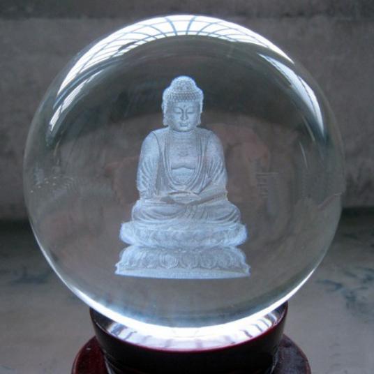 Quả cầu phong thủy tặng kèm đế gỗ