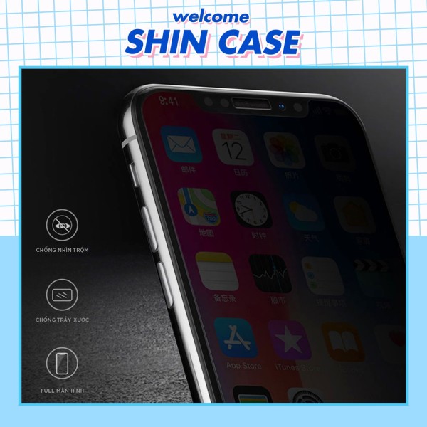 Kính cường lực iphone chống nhìn trộm 5/5s/6/6s/7/7plus/8/8plus/plus/x/xr/xs/11/12/pro/max/Shin Case/Ốp lưng iphone shincase