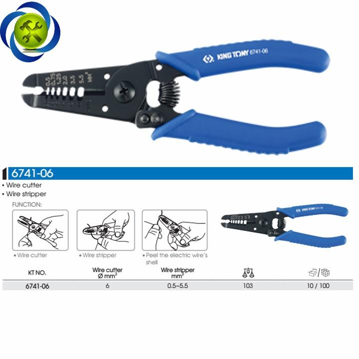 Kềm tuốt dây Kingtony 6741-06 tuốt cắt kẹp