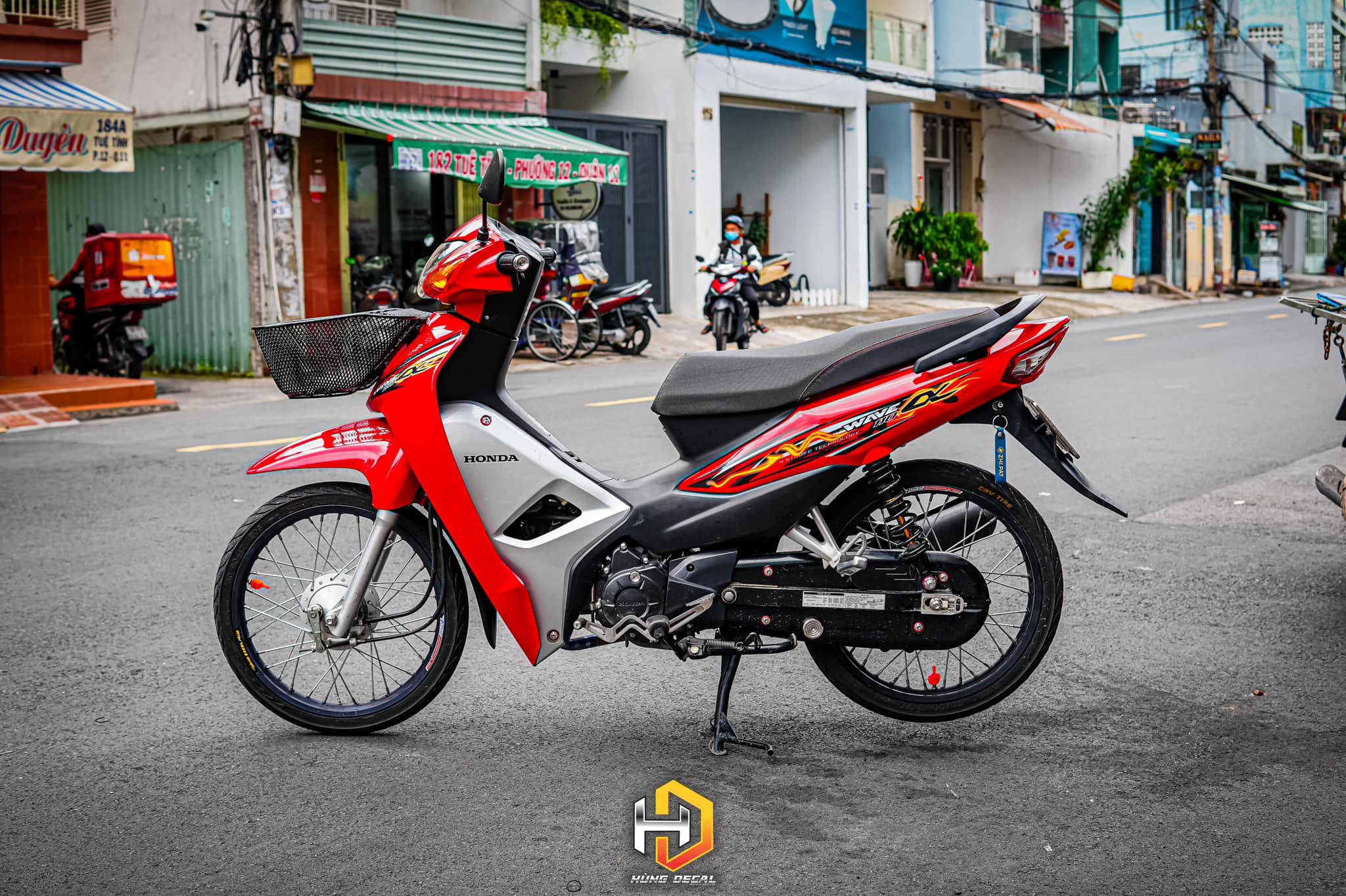 [DECAL]  [Ảnh thật] Tem rời Wave A 110 - Mẫu đỏ đen HOT 2023 - Chuẩn From cực đẹp [TXC]