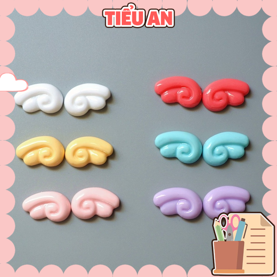Charm (C373) slime/ Dụng Cụ Charm Trang Trí [Ko Keo & Nút] Đôi Cánh Thiên Thần (1.2x1.9 cm)