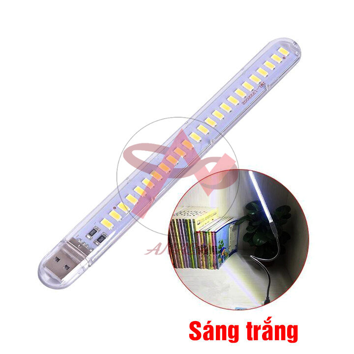 Thanh Đèn LED Mini Sáng Trắng Gồm 24 Bóng Cổng Cắm USB Thích Hợp Để Bàn Học
