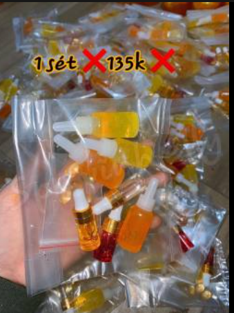 Set kích trắng mạnh 7 món kèm vitamin e trắng mạnh mix kem body