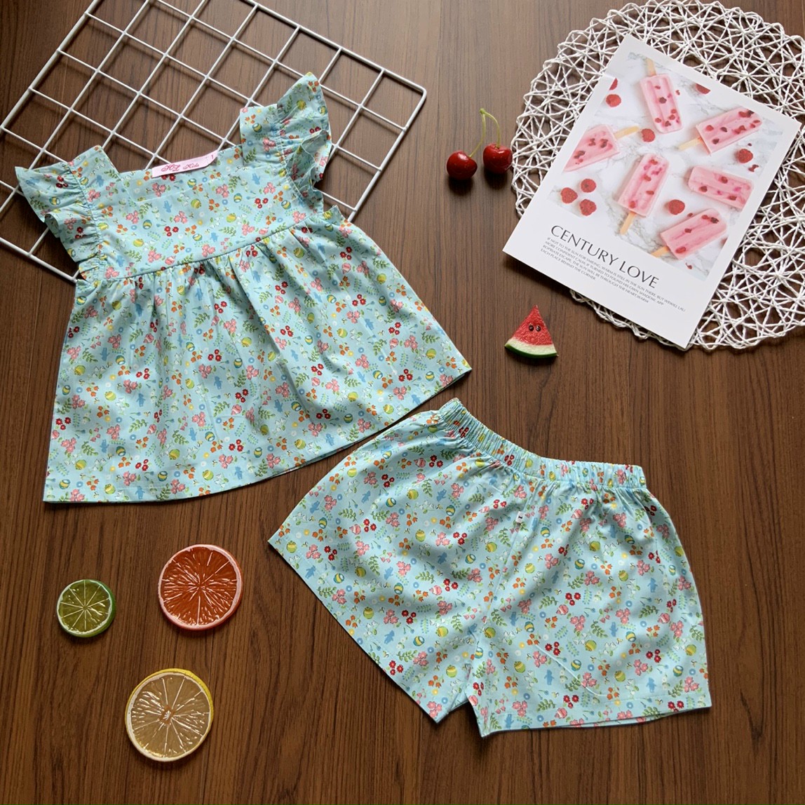 [HCM]Bộ Kate lụa Thái  Cao cấp cho bé gái size 10kg đên 35kg