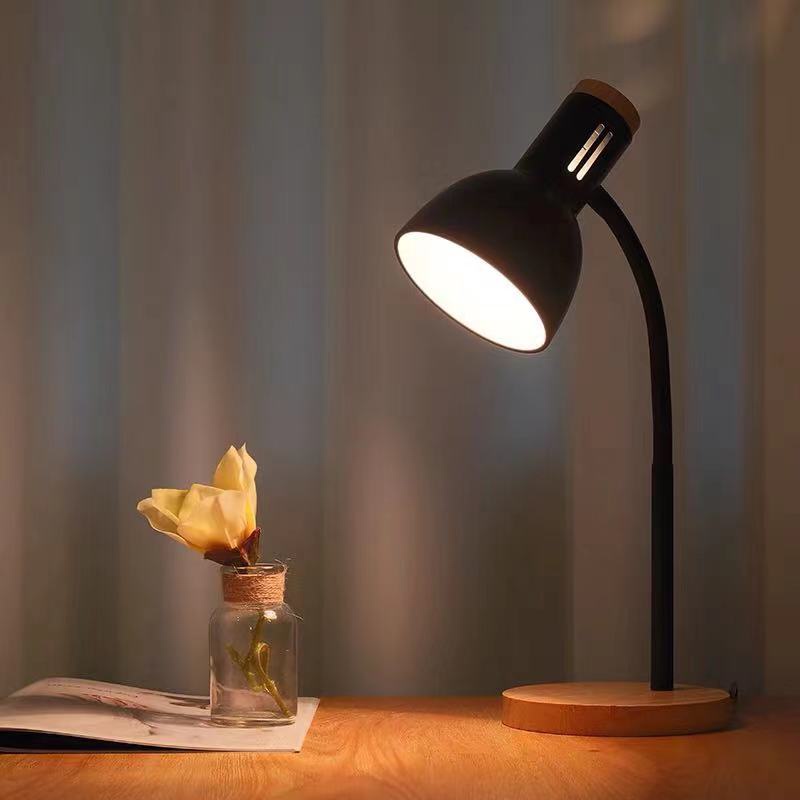 Đèn bàn học đế gỗ, đèn led để bàn làm việc đọc sách phù hợp bảo vệ mắt chống cận, decor, Bóng Rạng Đông Chính Hãng