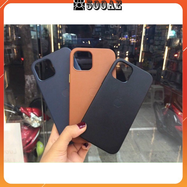 Ốp lưng da Leather Case Magsafe cho IPhone 12 Pro Max / 12 Pro / 12 (Da Bò Thật)