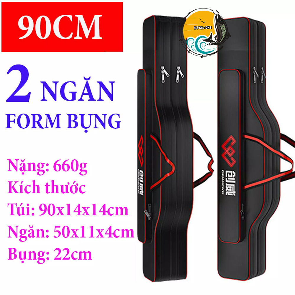 TÚI ĐỰNG CẦN CÂU cá 80cm 1m25 2 ngăn 3 ngăn Túi đựng đồ câu cần câu tay bao đựng cần câu phụ kiện câu cá  - Đồ Câu DHS