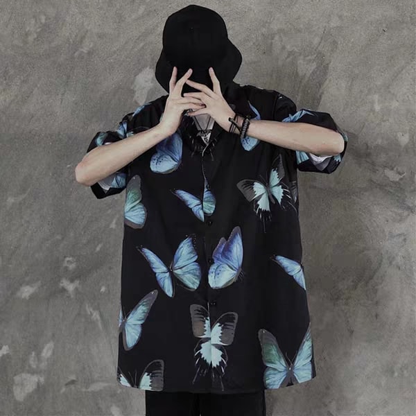 Áo sơ mi họa tiết bướm to Unisex