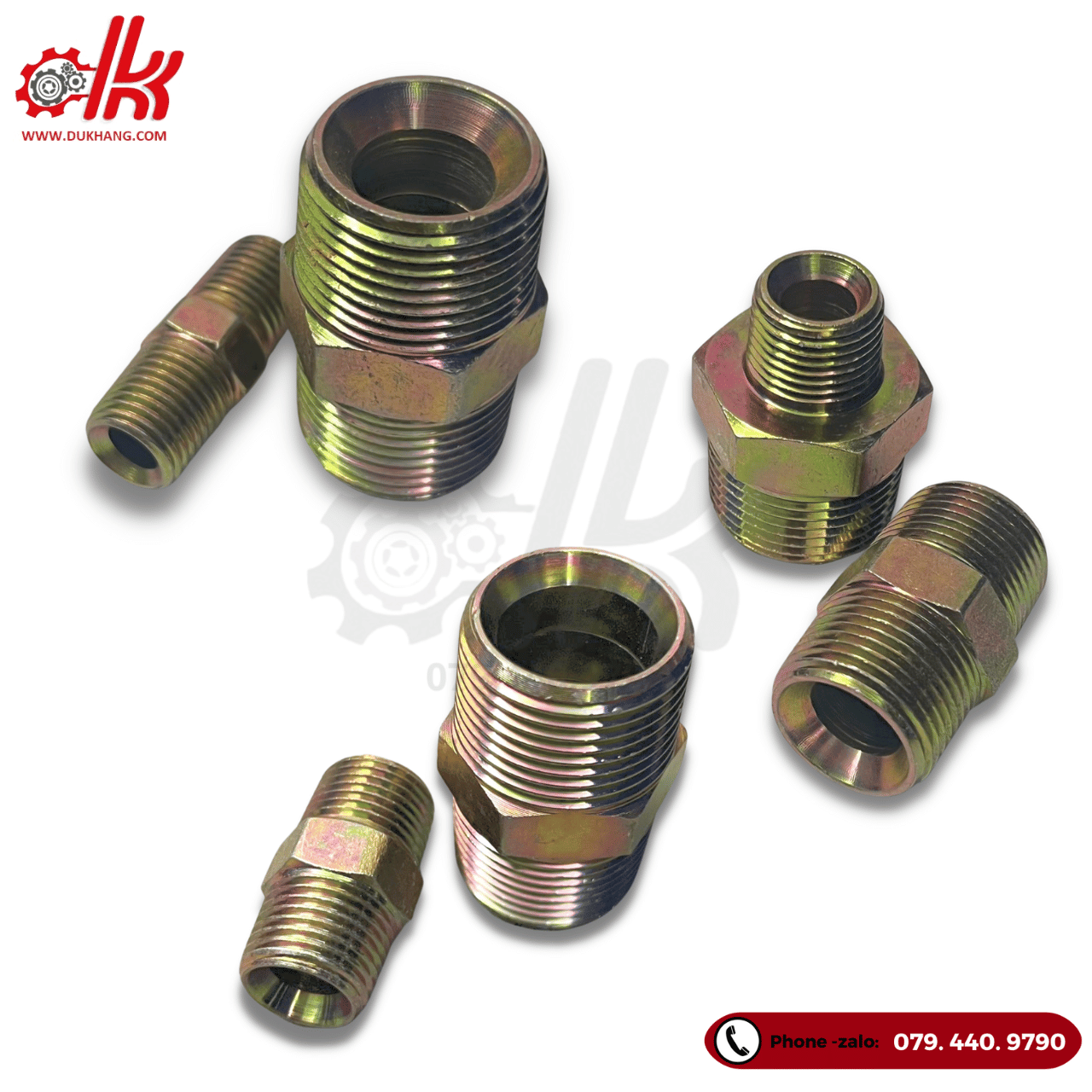 Nối thủy lực hai đầu ren ngoài sắt 7 màu