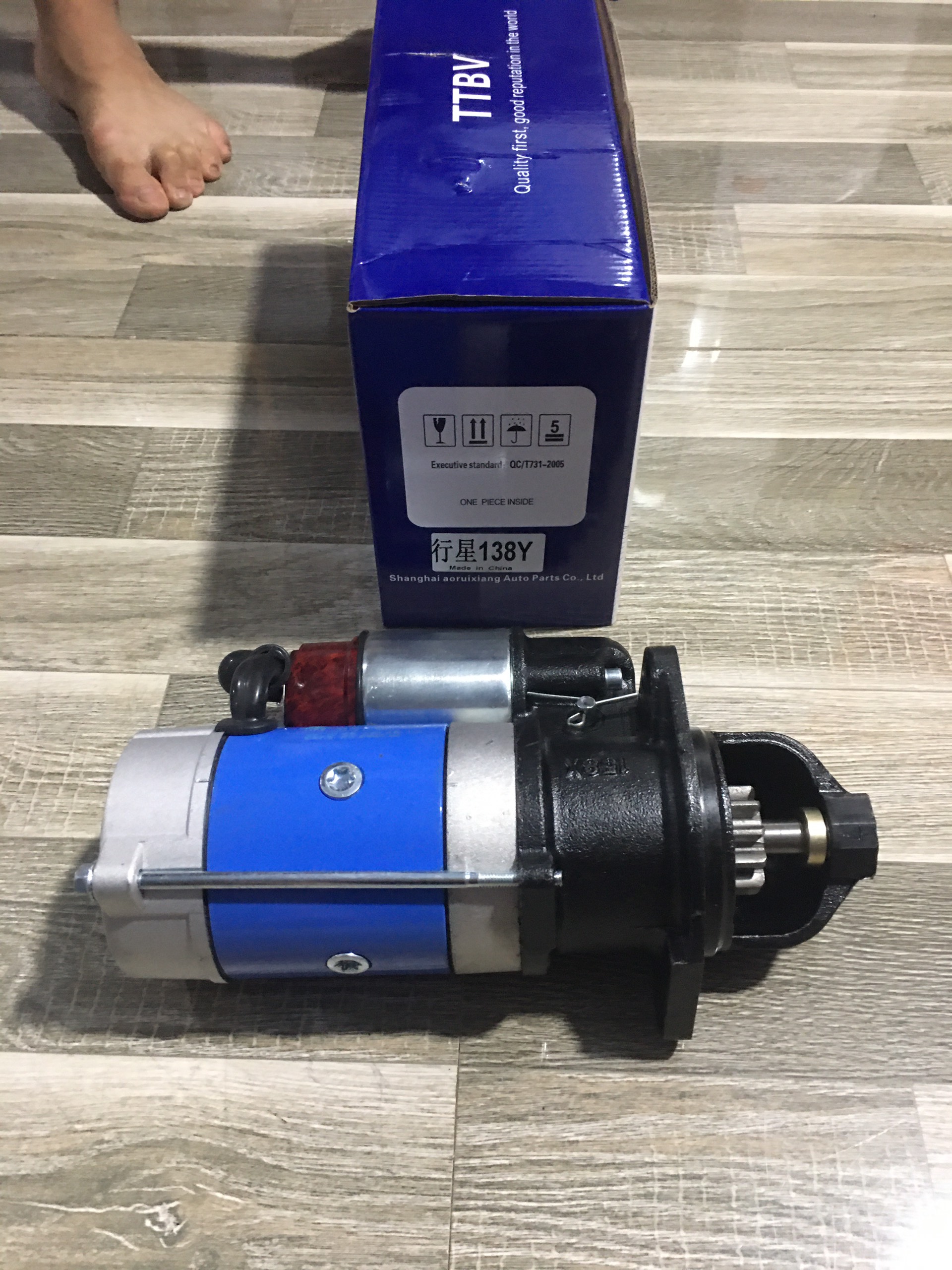 Phụ kiện ô tô: đề qdj 138y 11r 12v lai thẳng xanh nước xịn