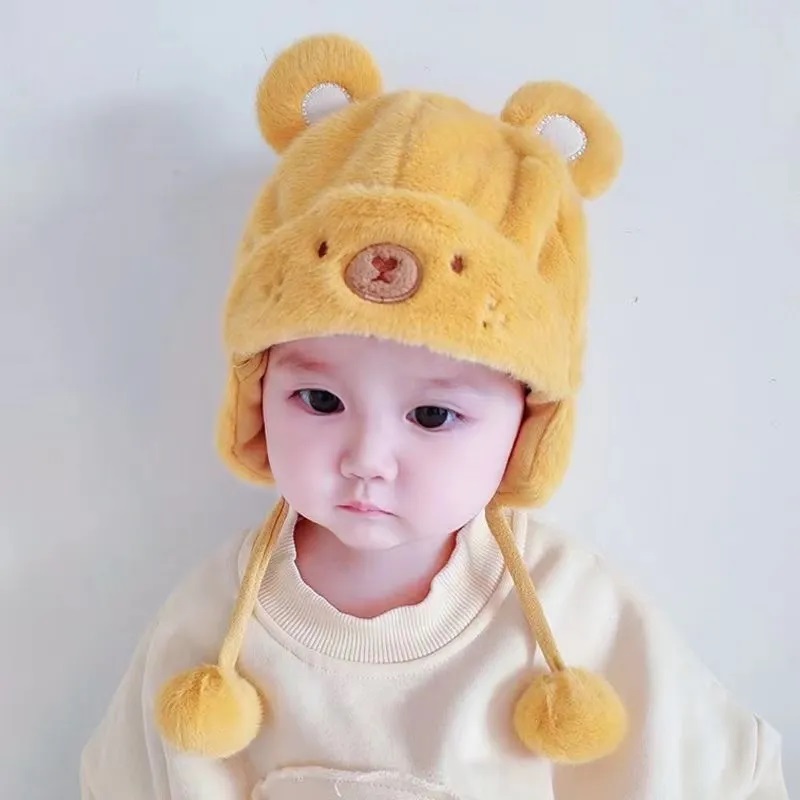Mũ lông tai thú quả bông Cho Bé Siêu Dễ Thương