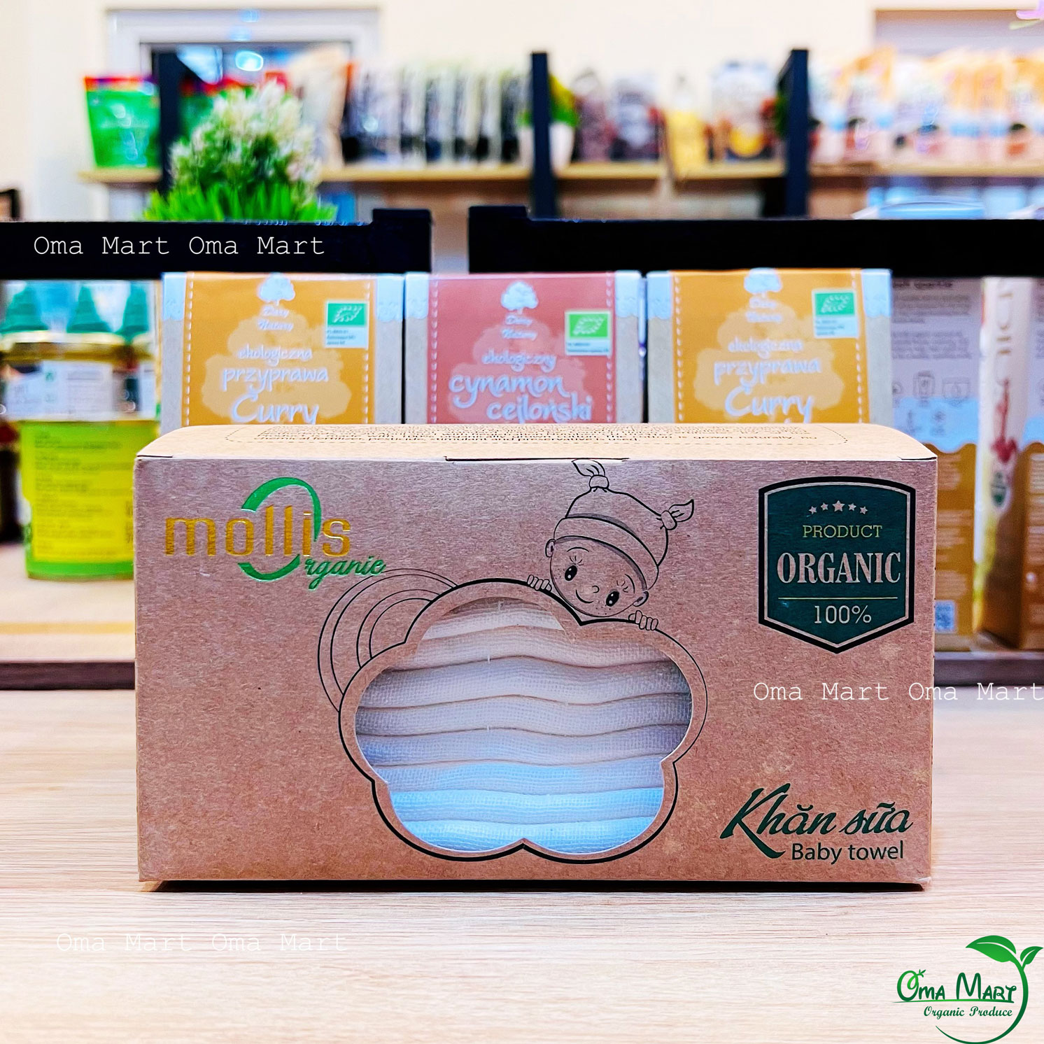 Milk towel organic mollis 30x30 cm