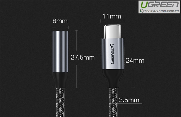 Cáp chuyển đổi USB type-C to 3.5mm  Ugreen 30632 cao cấp
