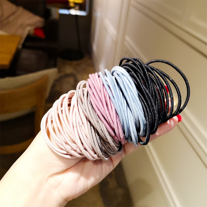 [HCM]Túi Zip 100 Thun Buộc Tóc Cột Tóc Phong Cách Hàn Quốc