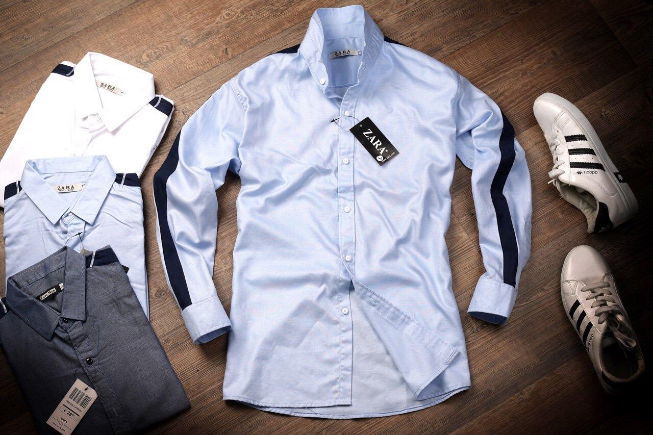 ÁO SƠ MI NAM DÀI TAY SỌC ĐEN THỜI TRANG HÀN QUỐC CAO CẤP HOI079