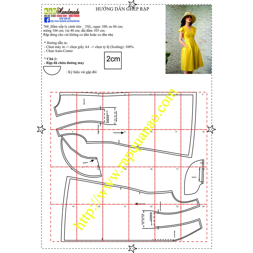Rập giấy mã 768 - Rập K & B Handmade (Bản vẽ) (BẢN VẼ)