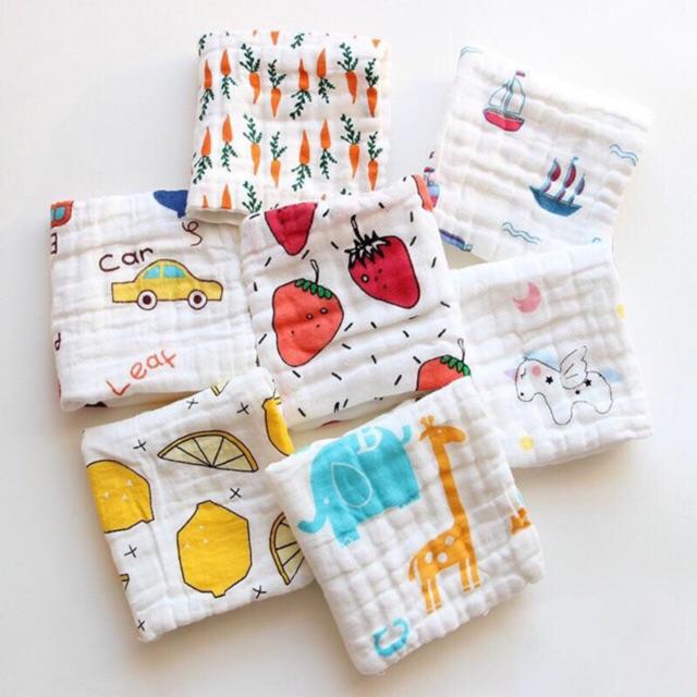 Set 5 Khăn Mặt Xô 6 Lớp Cho Bé hàng dệt kỹ