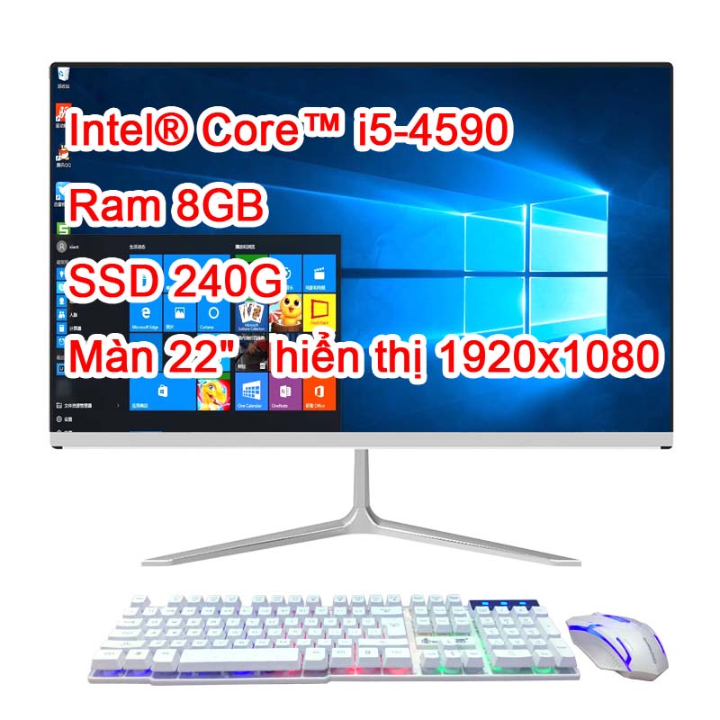 PC All In One CPU Core i5 Processor, 4GB DDR3, 128GB SSD, WIFI,22" HD+
