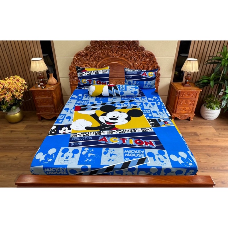 Bộ ga gối Micky thun 3D hàn quốc mới